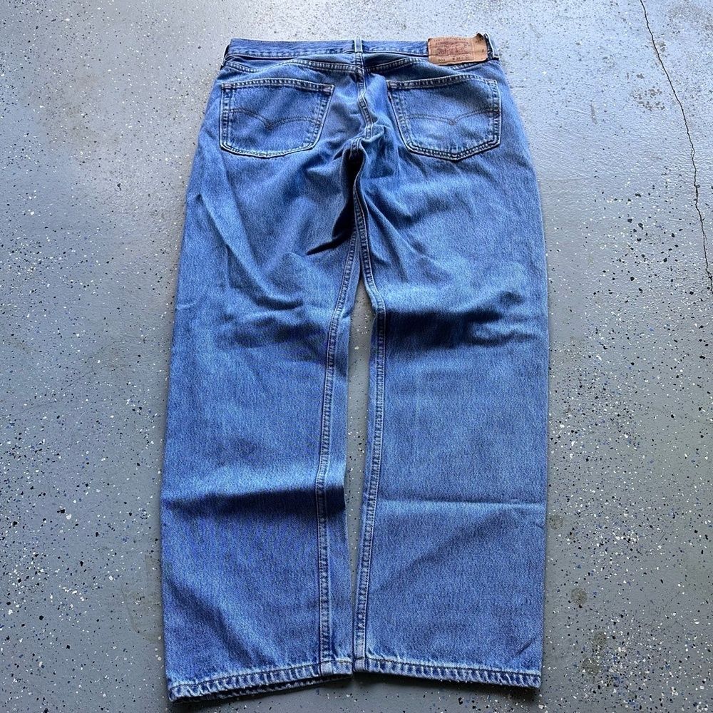 VTG 90s Levis 501 Blue Denim Straight Leg Button Fly Jeans Mens W38 L30